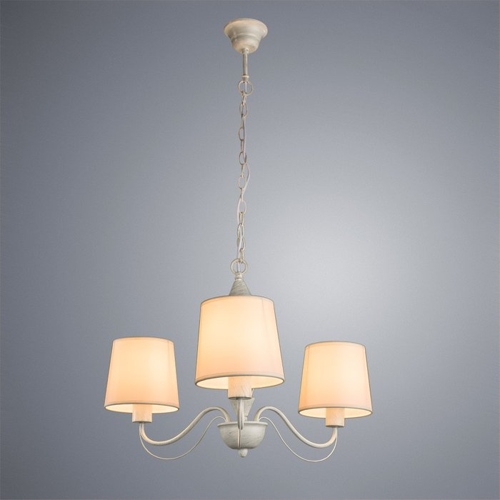 Подвесная люстра ARTE LAMP "Orlean" с белыми абажурами - купить Подвесные люстры по цене 7230.0