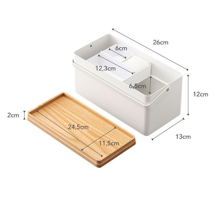 Коробка для швейных принадлежностей Tower бело-коричневого цвета - лучшие Декоративные коробки в INMYROOM