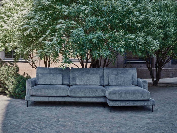 Угловой диван Saha серого цвета правый - лучшие Угловые диваны в INMYROOM
