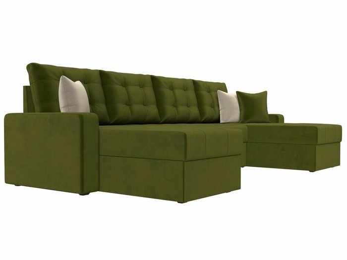 Угловой диван-кровать Ливерпуль зеленого цвета - лучшие Угловые диваны в INMYROOM