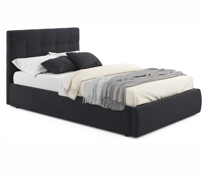 Кровать Selesta 120х200 черного цвета с подъемным механизмом и матрасом