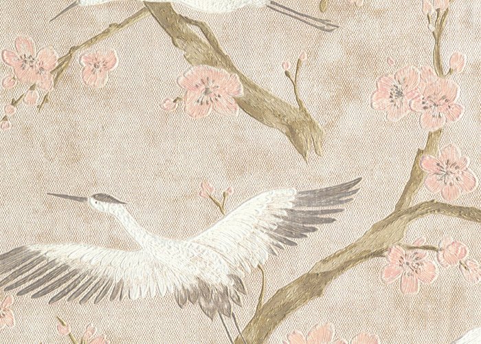 Обои Muralto Oasi Disegno Airone серо-розово-золотого цвета Обои Muralto Oasi Disegno Airone серо-розово-золотого цвета