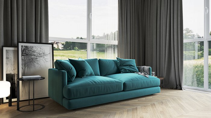 Диван-кровать Ибица голубого цвета - купить Прямые диваны по цене 59300.0