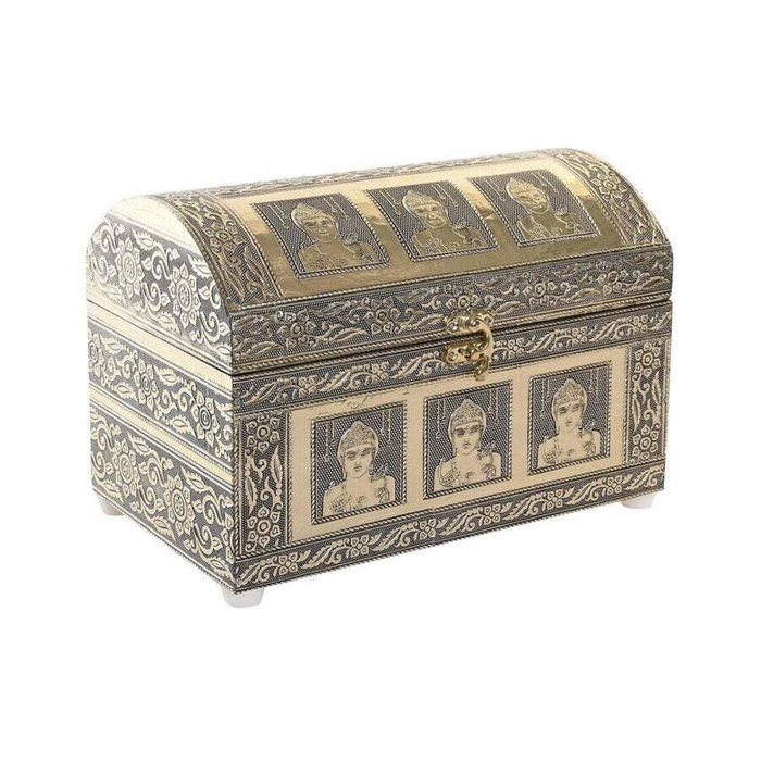 Шкатулки Шкатулка DKD Home Decor 25 x 15,5 x 18 cm Шампанское Бежевый Деревянный Алюминий
