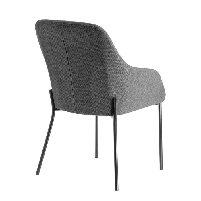Мягкий стул Futura metal black fabric dark grey темно-серого цвета - лучшие Обеденные стулья в INMYROOM