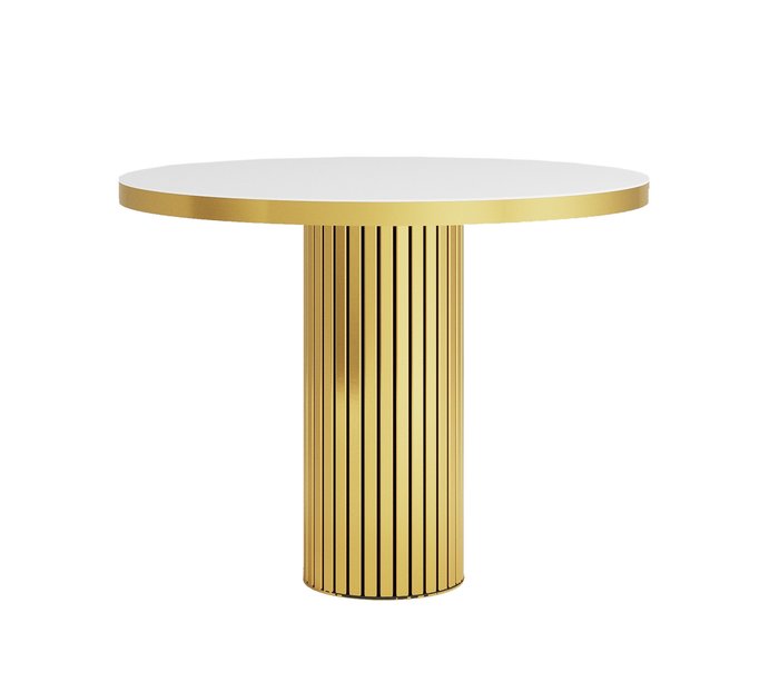 Обеденный стол Джесси бело-золотого цвета