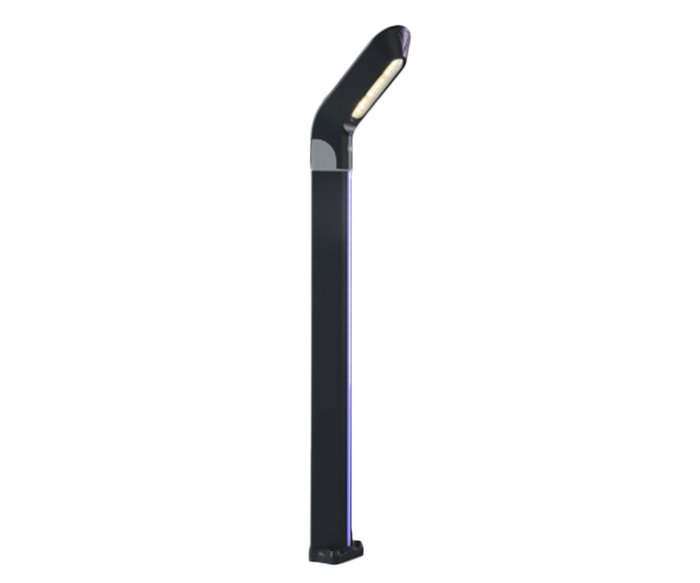 Светильник уличный серый с солнечной батареей w10*24 h80 Led 1,2W (3000K) Декоративная подсветка синий. Светильник уличный серый с солнечной батареей w10*24 h80 Led 1,2W (3000K) Декоративная подсветка синий.