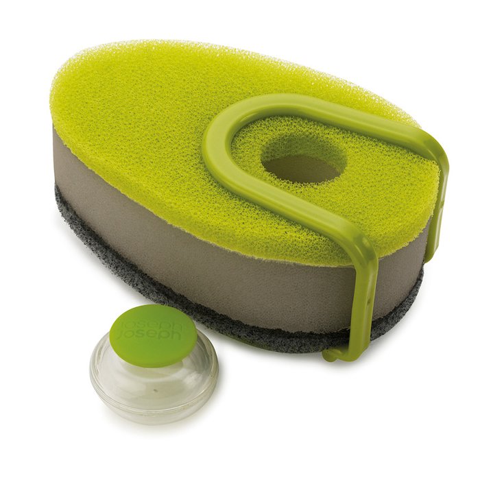 Набор губок с капсулой для моющего стредства Joseph Joseph soapy sponge™ из 3 штук зелёный