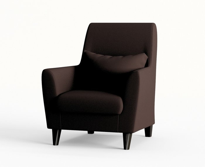 Кресло из велюра Кастилия коричневого цвета