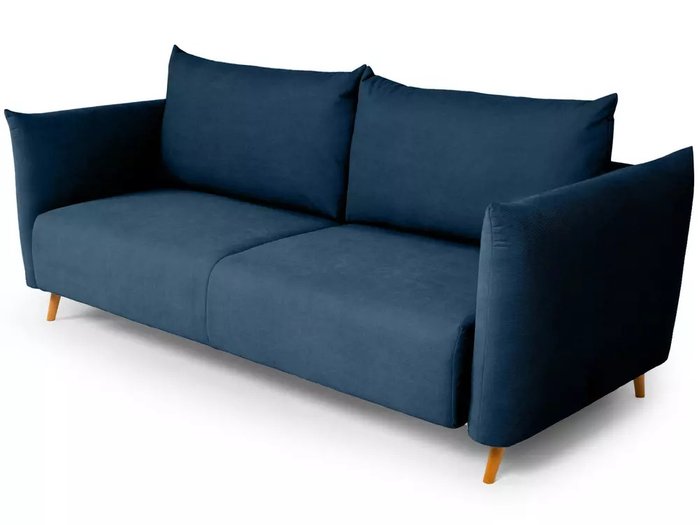 Диван-кровать Menfi темно-синего цвета с бежевыми ножками - купить Прямые диваны по цене 111960.0