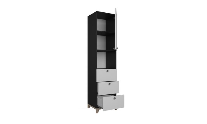 Шкаф Хелен черно-белого цвета - лучшие Книжные шкафы в INMYROOM