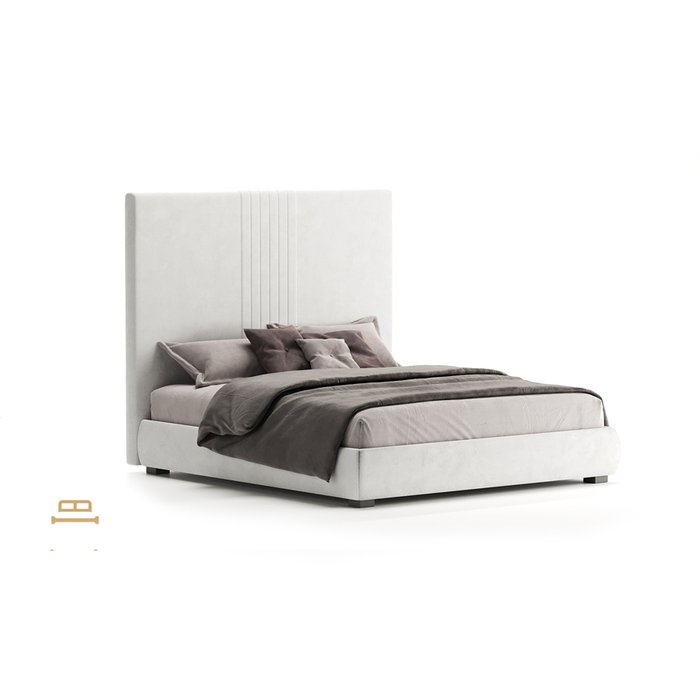 Кровать Aurora 140х200 белого цвета без подъемного механизма - лучшие Кровати для спальни в INMYROOM