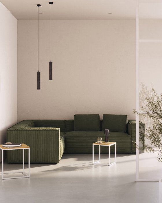 Угловой диван Blok 290 зеленого цвета - лучшие Угловые диваны в INMYROOM