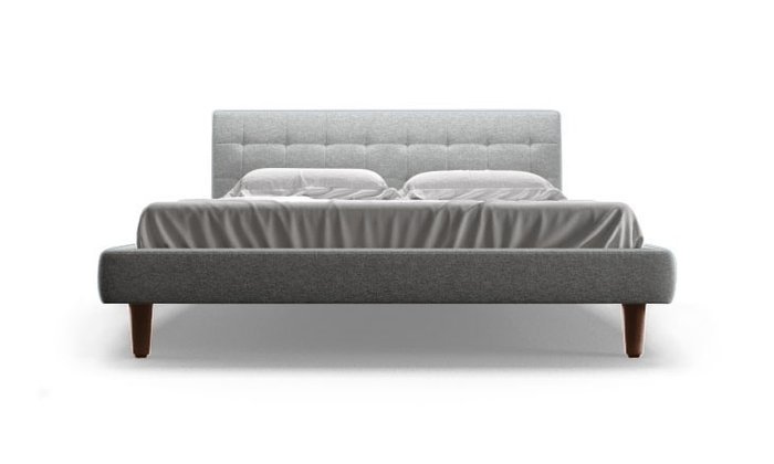 Кровать 160х200 светло-серого цвета - купить Кровати для спальни по цене 39000.0