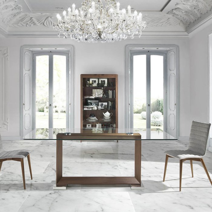 Обеденный стол Natural со стеклянной столешницей  - лучшие Обеденные столы в INMYROOM