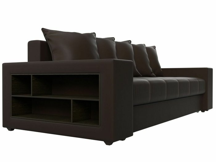 Прямой диван-кровать Дубай коричневого цвета (экокожа) - лучшие Прямые диваны в INMYROOM