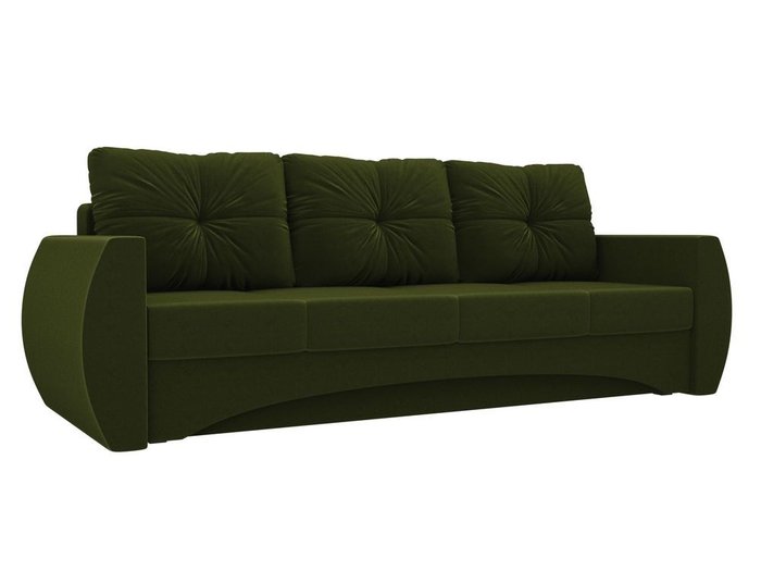Прямой диван-кровать Сатурн зеленого цвета