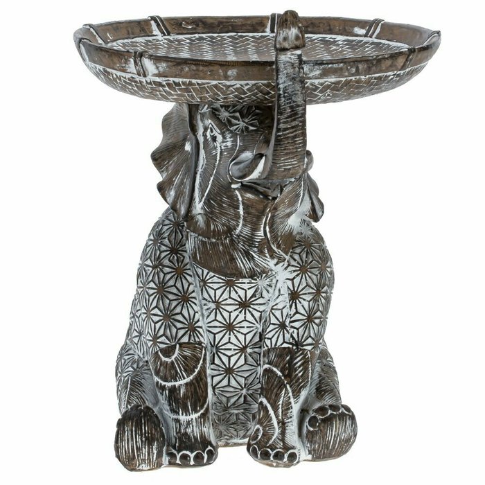 Декоративная фигурка Слон коричнево-белого цвета - купить Фигуры и статуэтки по цене 3682.0