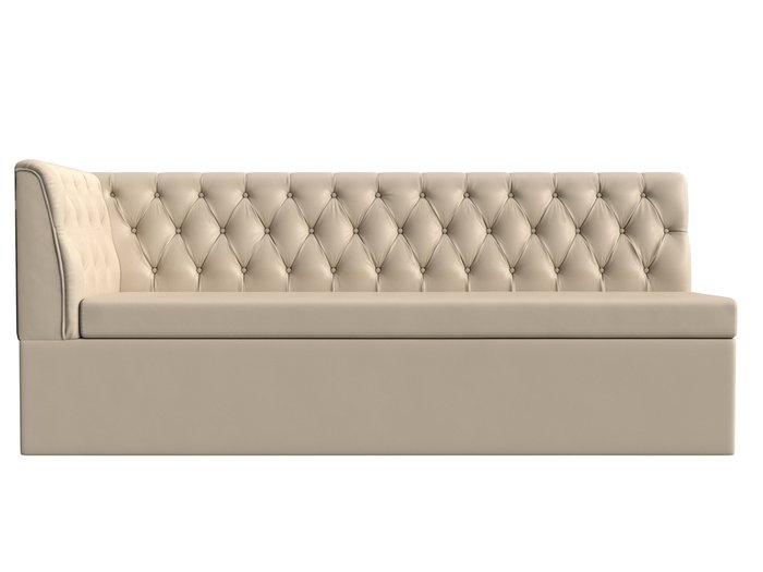 Диван-кровать Маркиз бежевого цвета (экокожа) с углом слева - купить Прямые диваны по цене 35999.0