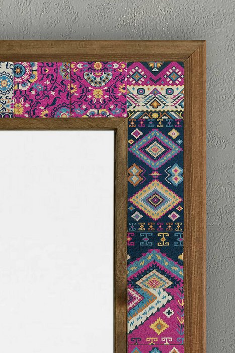 Настенное зеркало 43x63 с каменной мозаикой сине-розового цвета - лучшие Настенные зеркала в INMYROOM