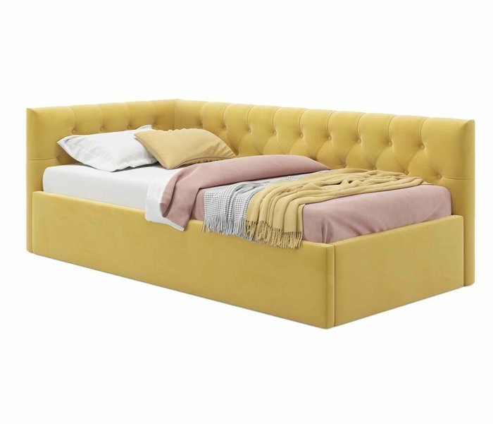 Кровать Afelia 90х200 желтого цвета с ортопедическим основанием
