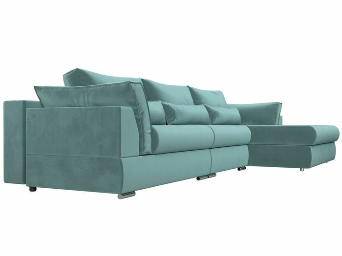 Угловой диван-кровать Пекин Long бирюзового цвета угол правый - лучшие Угловые диваны в INMYROOM