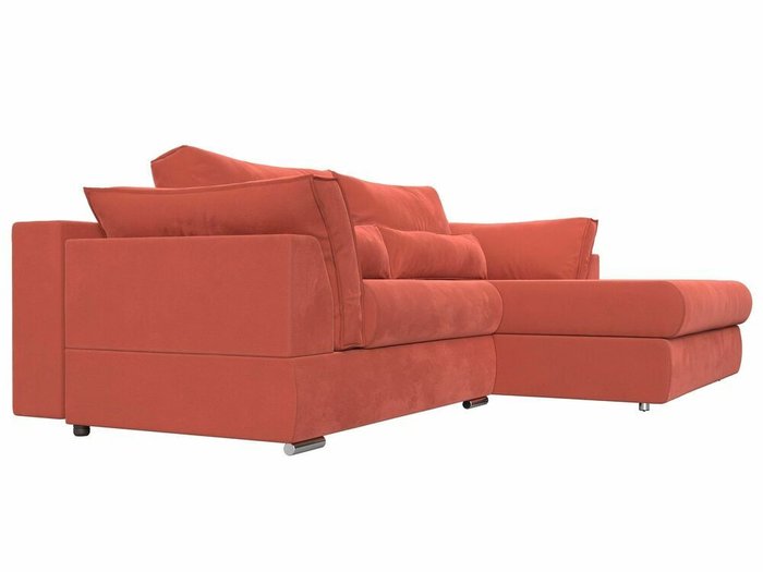 Угловой диван-кровать Пекин кораллового цвета угол правый - лучшие Угловые диваны в INMYROOM