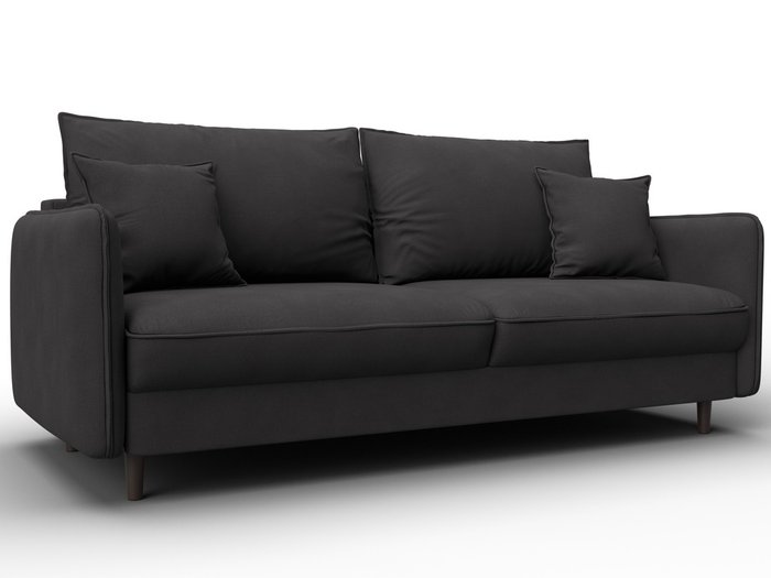 Диван-кровать Лига-064 темно-коричневого цвета (замша)