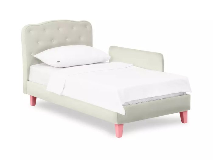 Кровать Candy 80х160 белого цвета с розовыми ножками - купить Одноярусные кроватки по цене 37000.0