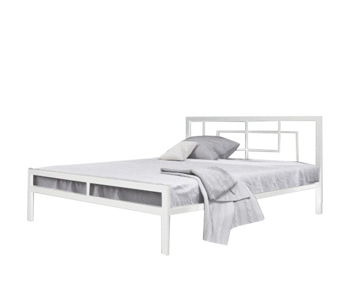 Кровать Кантерано low 160х200 белого цвета - купить Кровати для спальни по цене 26990.0