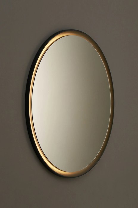 Парящее круглое зеркало Special B с подсветкой в черной раме - купить Настенные зеркала по цене 27200.0