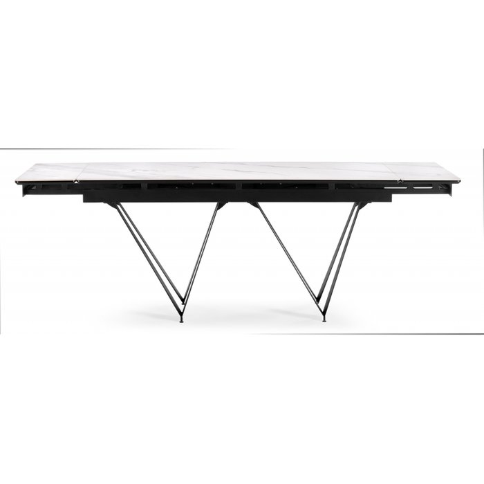 Раздвижной обеденный стол Марвин бело-черного цвета - лучшие Обеденные столы в INMYROOM