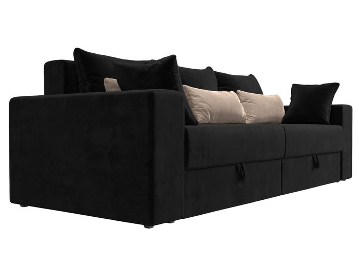 Прямой диван-кровать Мэдисон черно-бежевого цвета - лучшие Прямые диваны в INMYROOM
