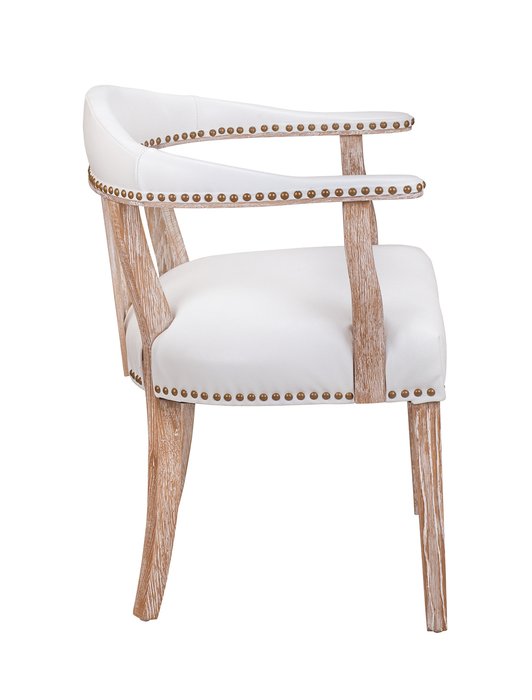Стул с подлокотниками Tanner white leather белого цвета - лучшие Обеденные стулья в INMYROOM