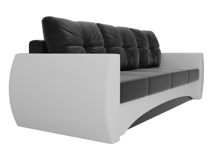 Прямой диван-кровать Сатурн черно-белого цвета (экокожа) - лучшие Прямые диваны в INMYROOM