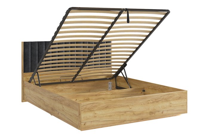 Кровать Адам 160х200 бежево-серого цвета с подъемным механизмом  - лучшие Кровати для спальни в INMYROOM