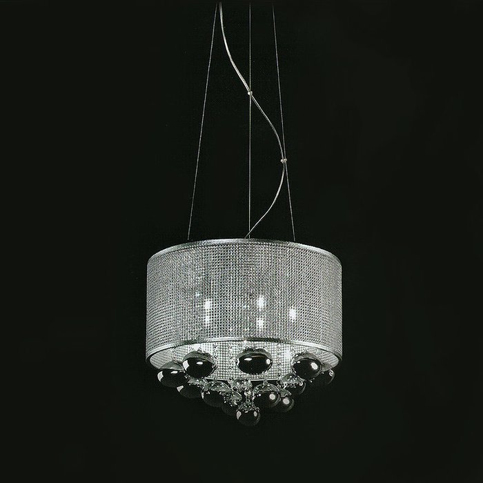 Подвесной светильник Horizon с плафоном в виде металлической сетки из хромированного металла - купить Подвесные люстры по цене 24180.0