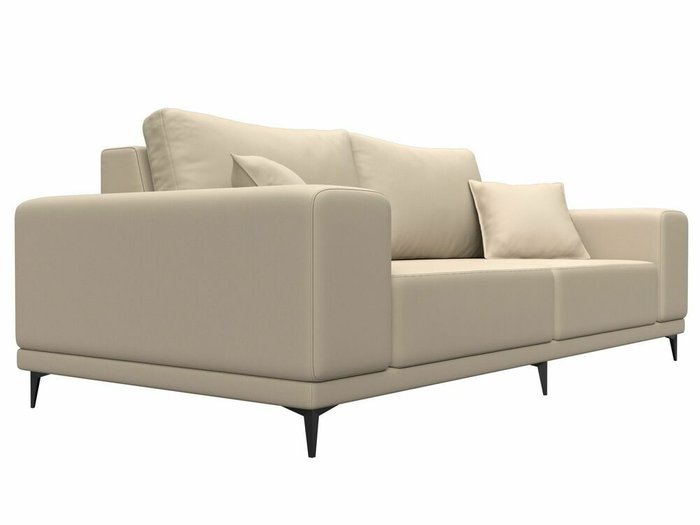 Прямой диван Льюес бежевого цвета (экокожа) - лучшие Прямые диваны в INMYROOM