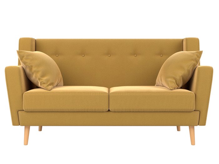 Диван Брайтон желтого цвета  - купить Прямые диваны по цене 27999.0