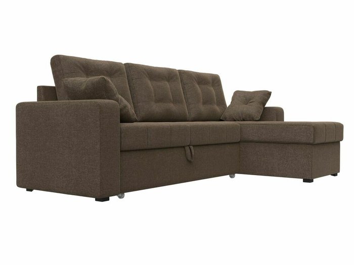 Угловой диван-кровать Камелот коричневого цвета правый угол - лучшие Угловые диваны в INMYROOM