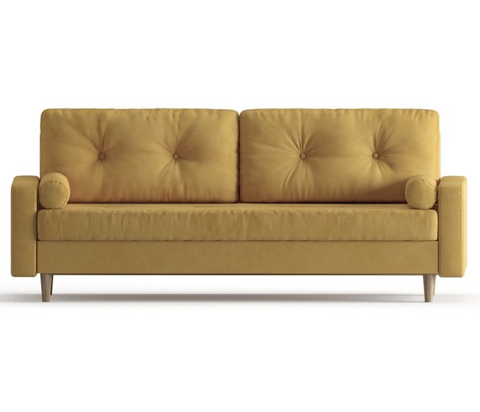 Диван-кровать из велюра Basel желтого цвета - купить Прямые диваны по цене 39490.0