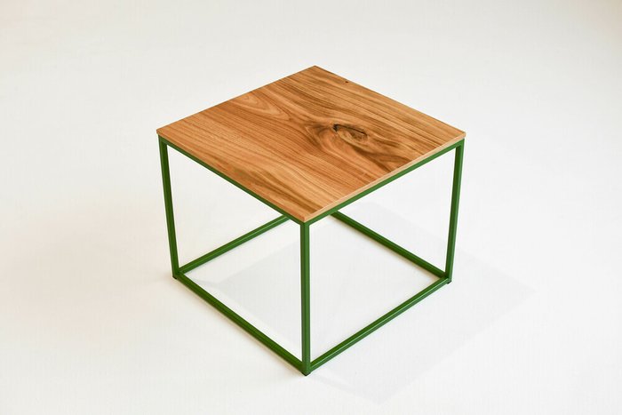 Кофейный стол Cube бежево-зеленого цвета