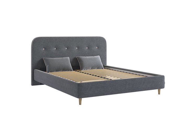 Кровать Лео 160х200 графитового цвета без подъемного механизма - купить Кровати для спальни по цене 24790.0