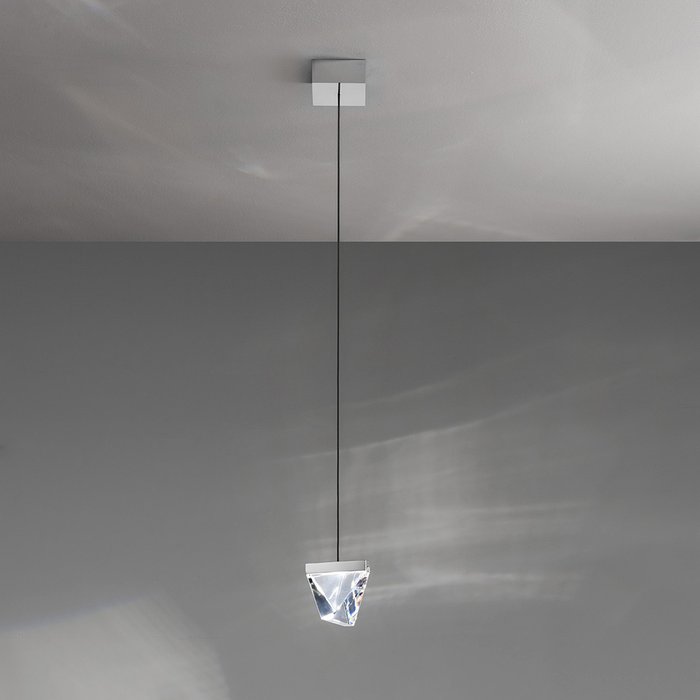 Подвесной светильник Fabbian Tripla с плафоном из прозрачного хрусталя - купить Подвесные светильники по цене 25500.0