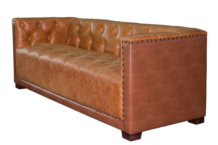 Двухместный диван Contatto коричневого цвета - купить Прямые диваны по цене 52545.0