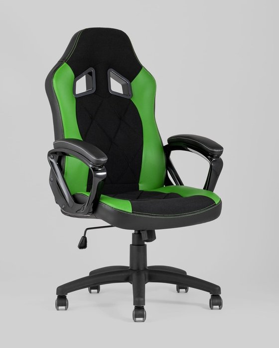 Кресло игровое Top Chairs Skyline черно-зеленого цвета - купить Офисные кресла по цене 21980.0