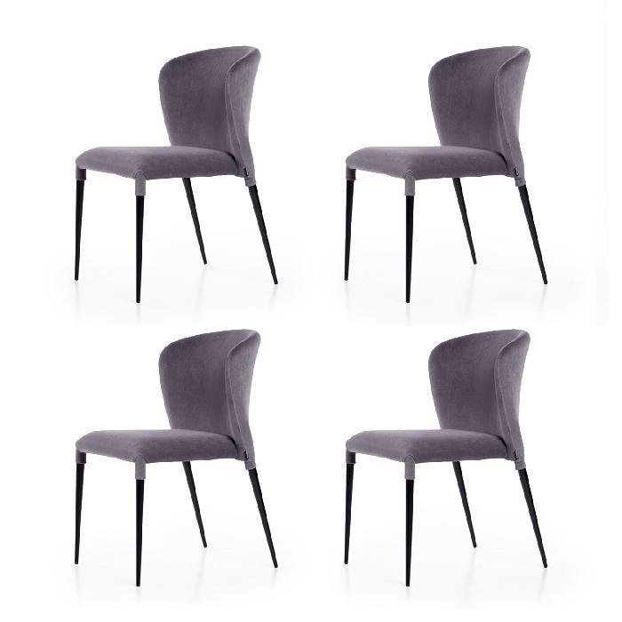 Комплект из четырех стульев Albert серого цвета
