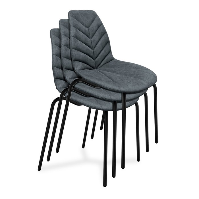 Стул обеденный серого цвета на металических ножках - купить Обеденные стулья по цене 5610.0
