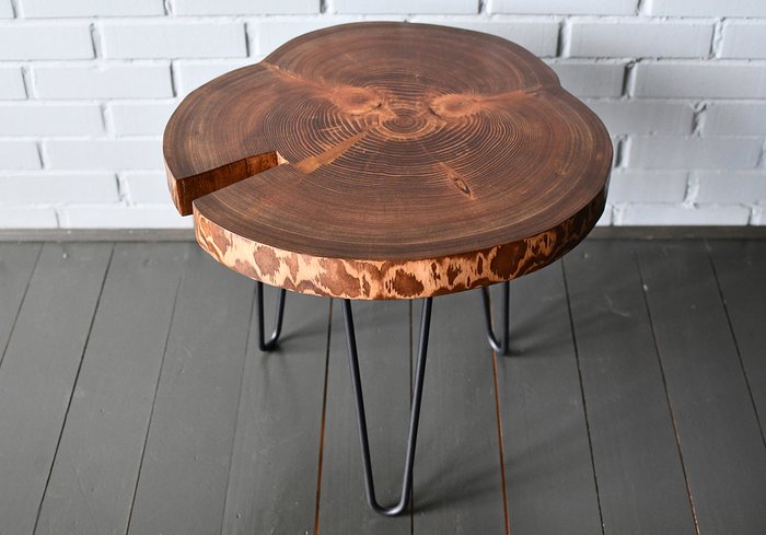 Кофейный стол Pine Flower черно-коричневого цвета - купить Кофейные столики по цене 15900.0