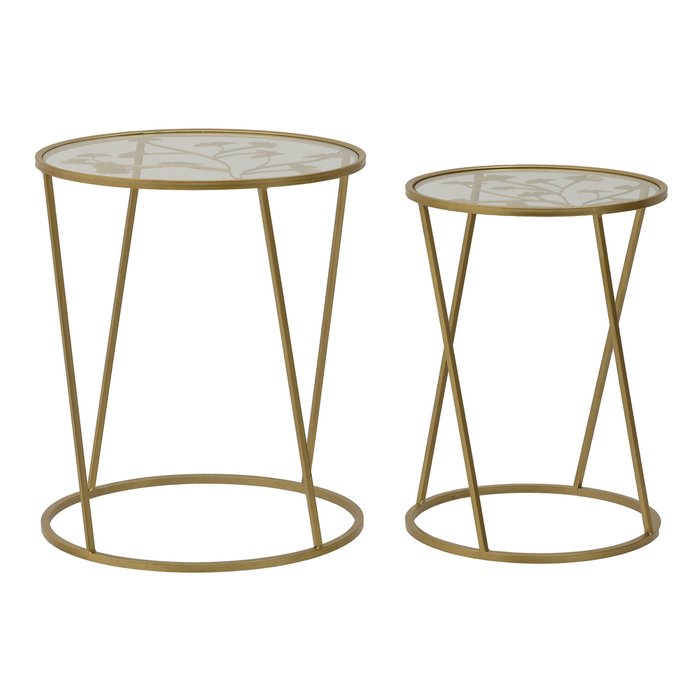 Набор из двух кофейных столиков золотого цвета - купить Кофейные столики по цене 17620.0